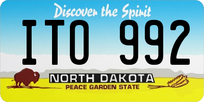 ND license plate ITO992