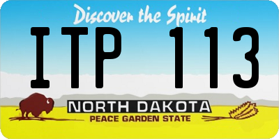 ND license plate ITP113