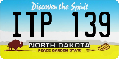 ND license plate ITP139
