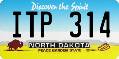 ND license plate ITP314