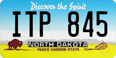 ND license plate ITP845