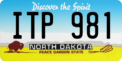 ND license plate ITP981