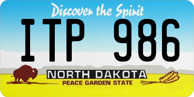 ND license plate ITP986