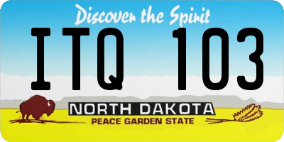 ND license plate ITQ103