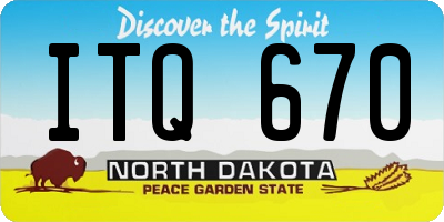 ND license plate ITQ670