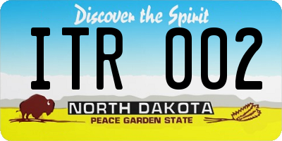ND license plate ITR002