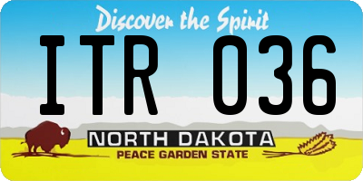 ND license plate ITR036