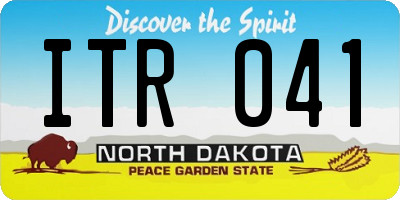 ND license plate ITR041