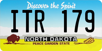 ND license plate ITR179