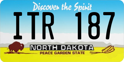 ND license plate ITR187
