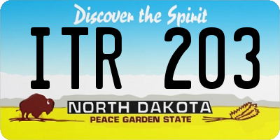 ND license plate ITR203