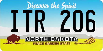 ND license plate ITR206