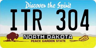 ND license plate ITR304