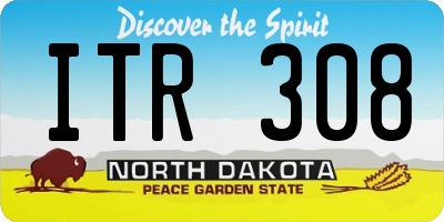 ND license plate ITR308