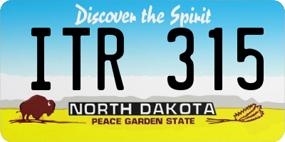 ND license plate ITR315