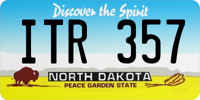 ND license plate ITR357