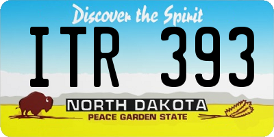 ND license plate ITR393