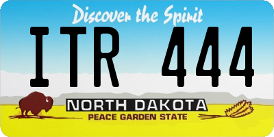 ND license plate ITR444