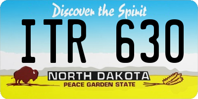 ND license plate ITR630