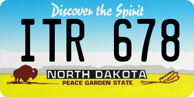ND license plate ITR678