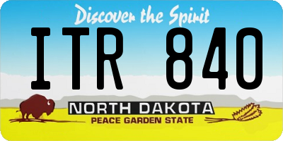 ND license plate ITR840