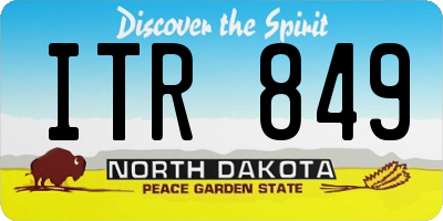 ND license plate ITR849