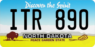 ND license plate ITR890