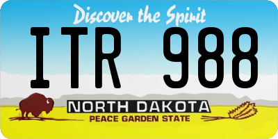 ND license plate ITR988