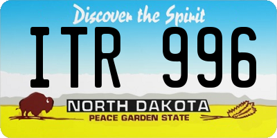 ND license plate ITR996