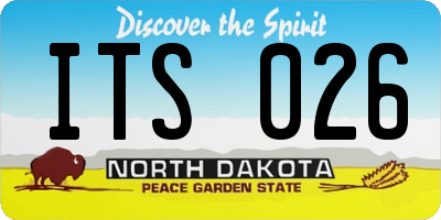 ND license plate ITS026
