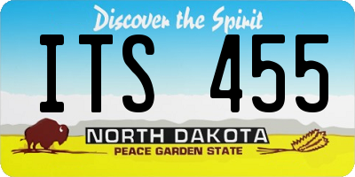 ND license plate ITS455