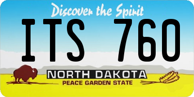 ND license plate ITS760