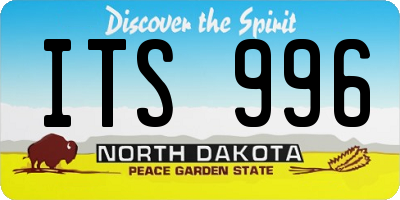 ND license plate ITS996