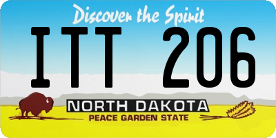 ND license plate ITT206