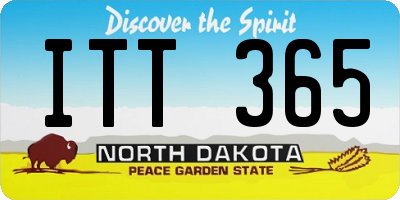ND license plate ITT365