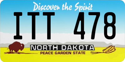 ND license plate ITT478