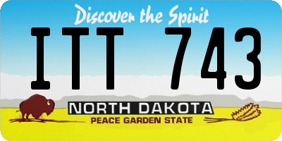 ND license plate ITT743
