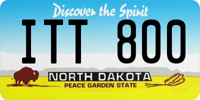ND license plate ITT800