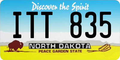ND license plate ITT835
