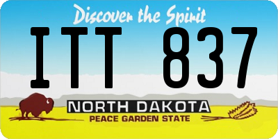 ND license plate ITT837