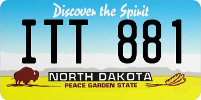 ND license plate ITT881