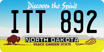 ND license plate ITT892