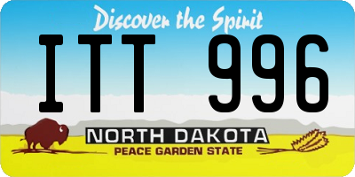 ND license plate ITT996