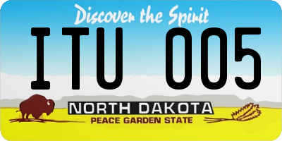 ND license plate ITU005