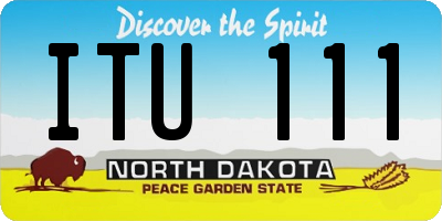 ND license plate ITU111
