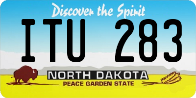 ND license plate ITU283