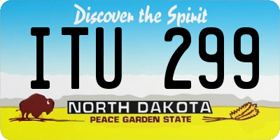 ND license plate ITU299