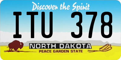 ND license plate ITU378