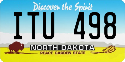 ND license plate ITU498