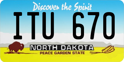 ND license plate ITU670